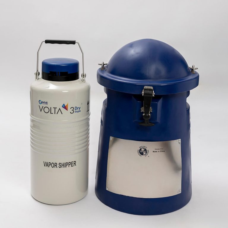 Botijão de nitrogênio transporte MVE Volta 3 DryShipper tanque criogênico a vapor