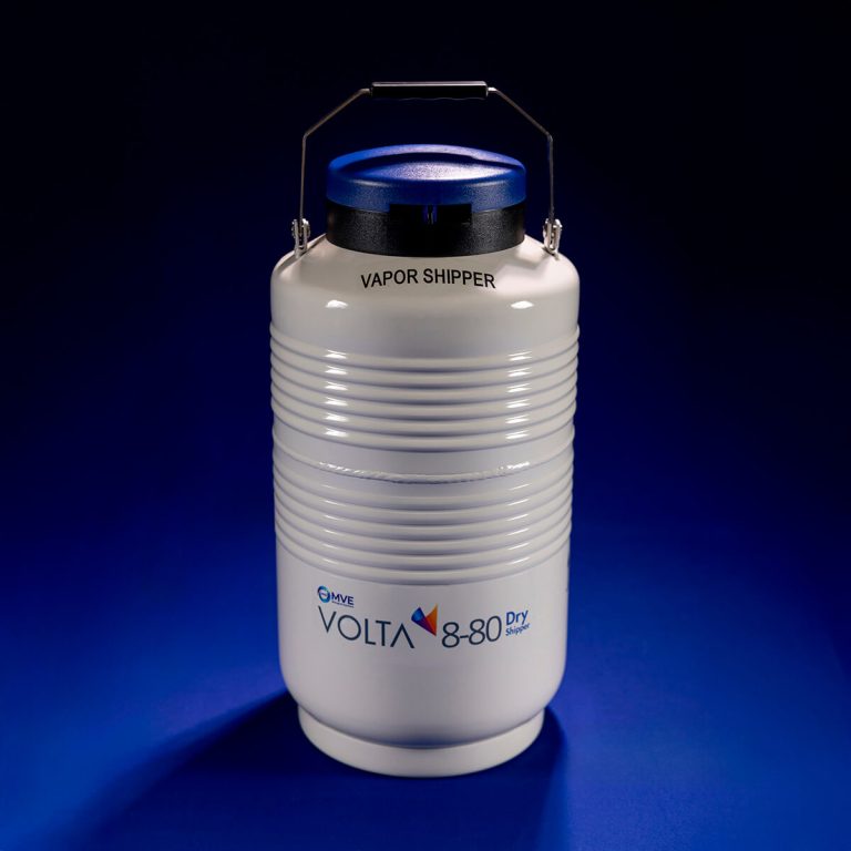 Botijão de nitrogênio transporte MVE Volta 8-80 DryShipper tanque criogênico a vapor